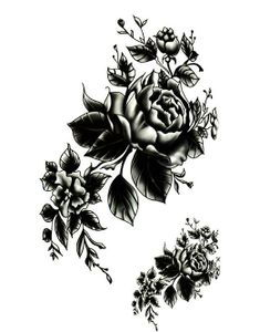 Black Rose - 2 stk Tatoveringer (Fake Tattoo)