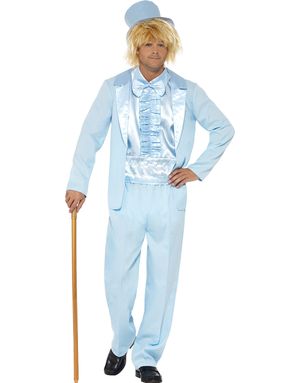 Blåt Dum og Dummere Inspireret Herrekostume 