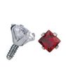 Dermal Anchor Kugle med Firkantet Rød Sten - Strl 3 mm kugle med 1,2 mm gevind