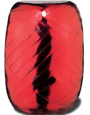 20 meter Rødt Metallisk Ballon/Gavebånd - 5 mm Bred