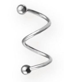 Dual Curve 1.2 x 14 mm - Sølvfarvet Øjenbrynspiercing
