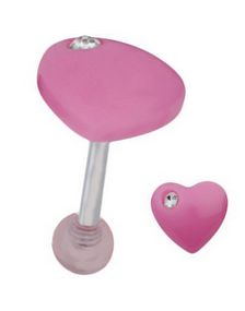 Candy Heart Tragus/Helix Pink - Strl 1.2 x 8 mm