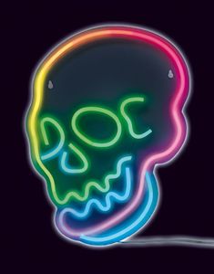 Skjeletthode LED Neon Skilt 25x32,5 cm