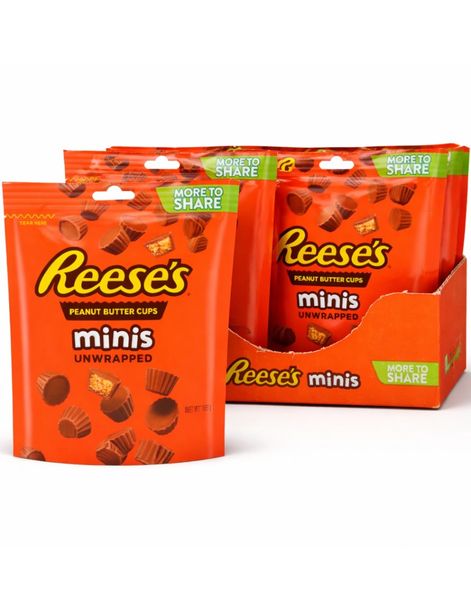 7 stk Reese’s Mini Peanut Butter Cups Unwrapped - Hel Kasse 1,29 kg (USA Import)
