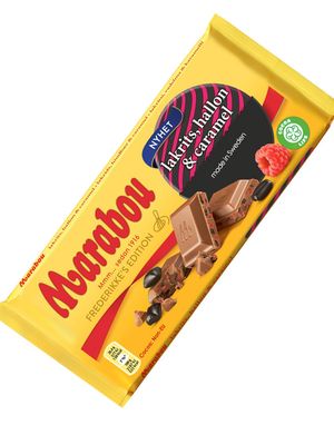 Marabou Melkesjokoladeplate med Lakris, Bringebær og Karamell 185 gram