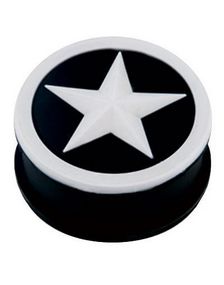 White Stardom - Sort Piercing Plug