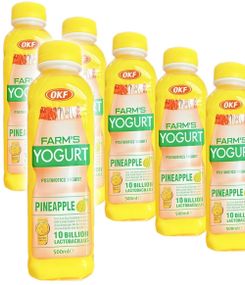 1801872000_620 stk OKF Farm's Yoghurt Ananas - Drikkeyoghurt med Ananassmag - Hel Æske 20x350 ml (Korea)