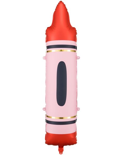 Rød Fargestiftformet Folieballong 23x104 cm