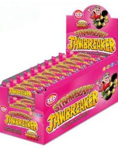 40 stk 4-pk Zed Jawbreaker med Jordbærsmag og Kerne af Tyggegummi 1320 g - Hel Kasse