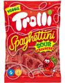 Trolli Spaghettini Sour Strawberry - Sure Jordbær Slikkesnører 100 Gram