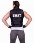 Sort SWAT Vest og Handsker - Herrekostume Onesize