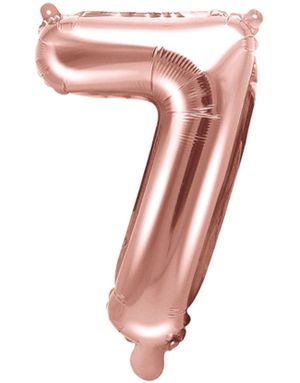Tallet 7 - Rosenguldfarvet 41 cm Lille Folieballon