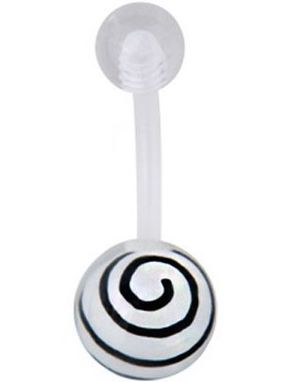 Hypnotize Me Navlepiercing - Hvid/Sort
