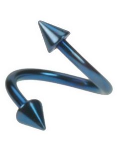   - 1,2 x 8 mm Blå Øjenbrynspiercing