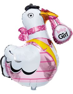 Pink Stork Folieballon 78x60 cm