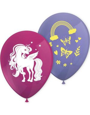 8 stk Ballonger 28 cm - Unicorn Rainbow