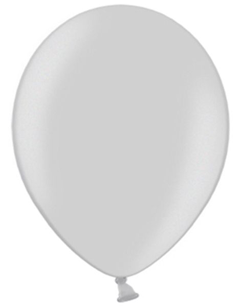 100 stk 13 cm - MEGAPACK - Metallisk Sølvfarvet Balloner