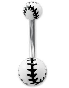 Sej Navlepiercing med Baseball Kugler