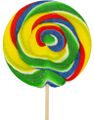 Rainbow Swirl Pops - Stor Rund Regnbuefarvet Slikkepind - Candy Realms 125 gram