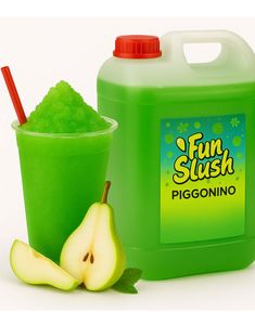 5 liter Piggonino Slushkoncentrat med Pæresmag – Giver 30 liter Færdig Popz Fun-slush