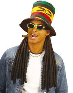 Jamaica Mand - Hat med Rasta Fletninger