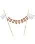 Mr & Mrs - Mini Banner Kakepynt/Kaketopper - Rustic Country