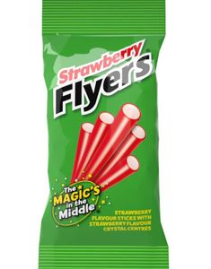 Maxilin Strawberry Flyers - Lakrisstænger med Jordbærfyld 75 Gram