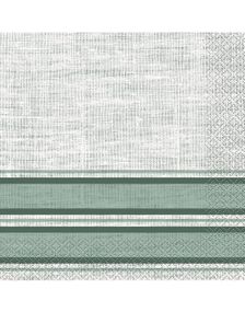 16 stk Grønne Stripete Servietter 33x33 cm - Botanical Stripe