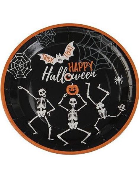 8 stk. Paptallerkner Trick or Treat - Happy Halloween - 23 cm