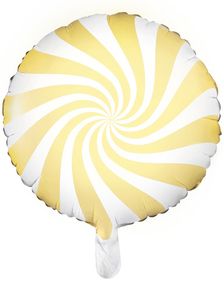 Lys Gul Candy Mønstret Folieballon 45 cm