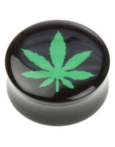Weed - Sort Piercing Plug