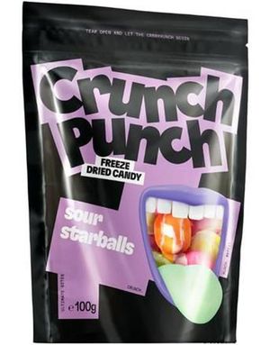 Crunch Punch Sour Starballs - Pose med Surt Frysetørket Godteri 100 gram