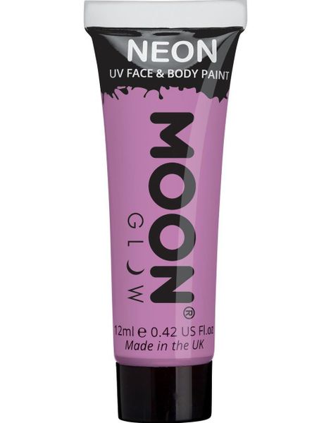 Lilla Pastel Neon UV/Blacklight Ansigts- og Kropsmaling 12 ml