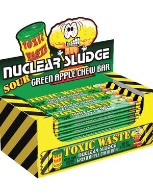 50 stk Toxic Waste Nuclear Sludge Green Apple Chew Bar av 20 gram - Hel eske