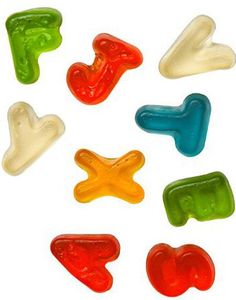 1 kg Jellioo Gummy Alphabet - Forskellige Farvede og Bogstavformede Vingummistykker