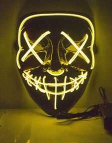 Svart El Wire Purge Maske med Orange LED-Lys