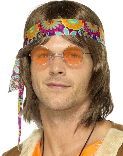 Runde Lennon/Hippiebriller med Orange Glas