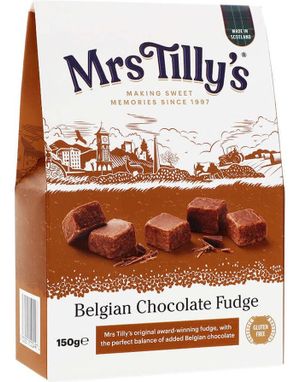 Mrs Tilly Belgian Chocolate Fudge / Myke Karameller m Belgisk Sjokolade 150 g