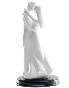 Kyssende Brudepar - Hvit Kakefigur 21 cm