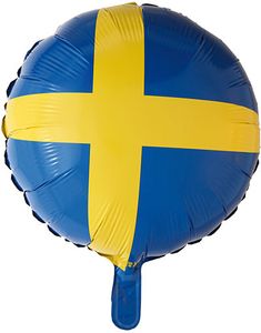 Folieballon med Motiv af Svenske Flag 46 cm