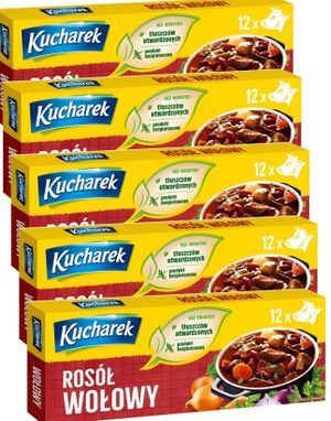 12 Pakker Med Kucharek Beef Bouillon - 12x12 Stk Biff Bouillonterninger 1,44 Kg (Polen)