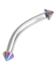 Micro Spike Farvet Multi - 1.2 x 8 mm Øjenbrynspiercing