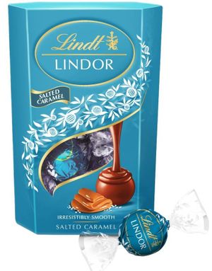 Lindt Lindor Salted Caramel - Trøffelchokolade med Saltet Karamel Fyld 200 Gram