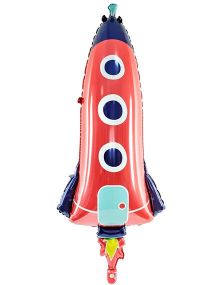 Rødt Rumskib Folieballon 44x115 cm