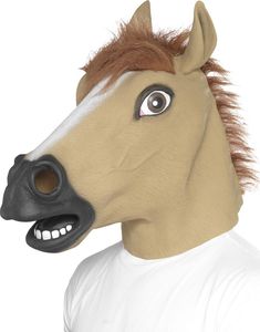 Hestehoved med Hår - Latex Maske
