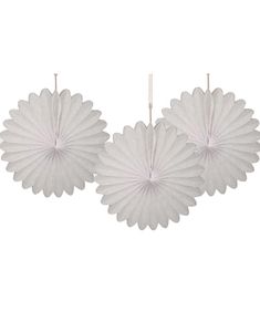 3 stk Mini Hvide Papirvifter 15 cm