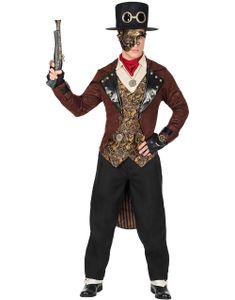 Sort og Bronzefarvet Steampunk Herrekostume