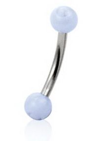 Rund Hvid - 1.2 x 8 mm Øjenbrynspiercing