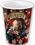 6 stk Pappkopper med Horror Sirkus Motiv 240 ml
