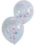 5 stk 30 cm - Gennemsigtige Balloner med Konfetti - Vælg og Mix